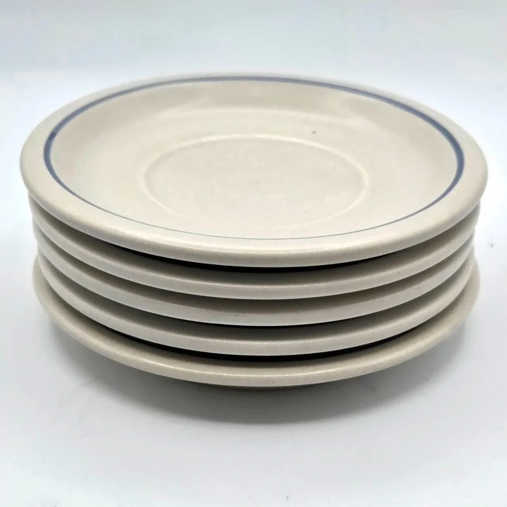 Lot of 5  Pfaltzgraff Yorktowne Stoneware Blue Pattern Saucers  6.25 in Plates‎